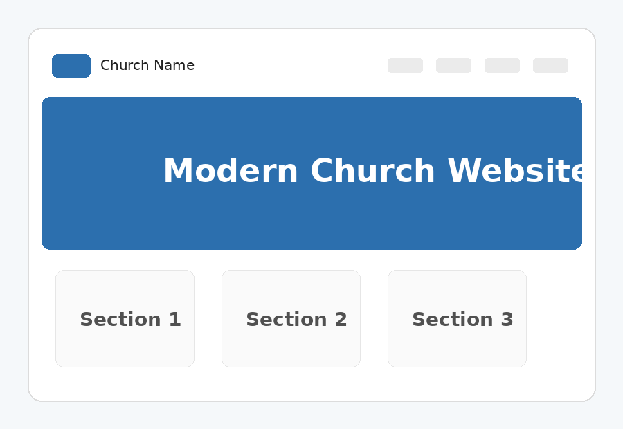 Screenshot-style preview of a modern church website template